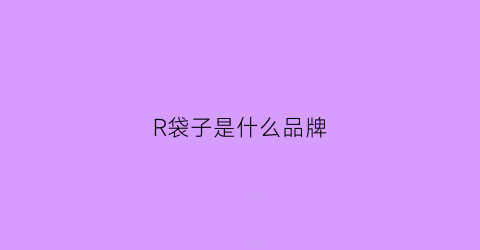 R袋子是什么品牌