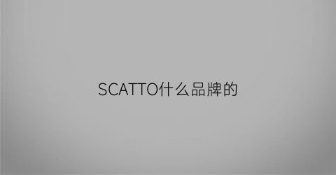 SCATTO什么品牌的(screwtisan什么牌子)