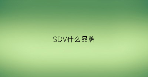 SDV什么品牌(sdov是什么牌子)