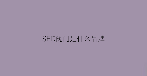 SED阀门是什么品牌(sentry阀门)