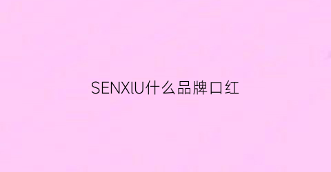 SENXlU什么品牌口红(seshow是什么牌子的口红)