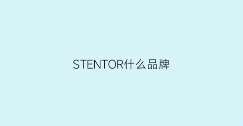 STENTOR什么品牌(stjohn什么品牌)