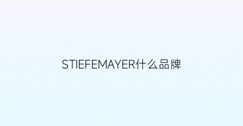 STIEFEMAYER什么品牌(smeir什么牌子)