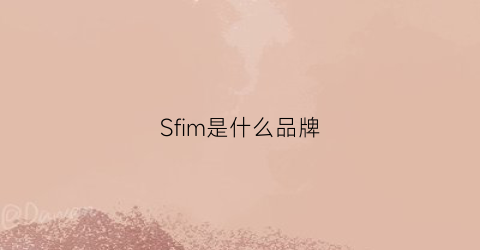 Sfim是什么品牌(sfmefmes是什么品牌)