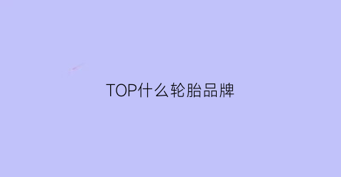 TOP什么轮胎品牌