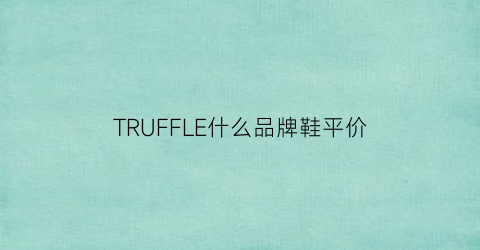 TRUFFLE什么品牌鞋平价(truffaut皮鞋哪里牌子)