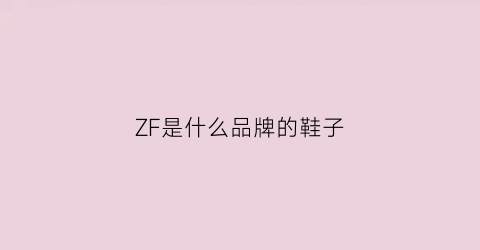 ZF是什么品牌的鞋子(zdf是什么品牌)