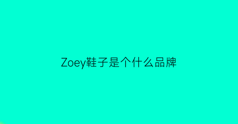 Zoey鞋子是个什么品牌(zusoon是什么牌子的鞋)