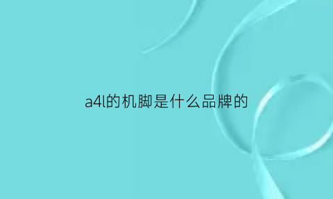 a4l的机脚是什么品牌的(a4发动机机脚有几个)