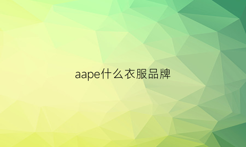 aape什么衣服品牌(aape是什么档次)