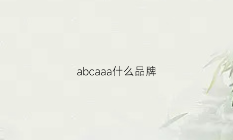 abcaaa什么品牌(abc是哪个品牌)