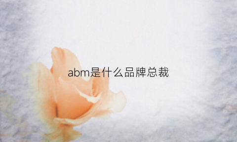 abm是什么品牌总裁(abm是哪家公司)