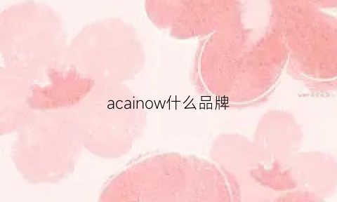 acainow什么品牌(accoona是个什么牌子)