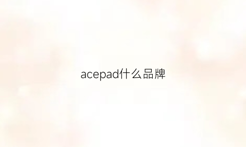 acepad什么品牌(acepad笔记本质量如何)