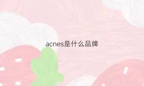 acnes是什么品牌(acne是什么牌子的衣服)