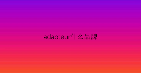 adapteur什么品牌(adara是什么品牌)