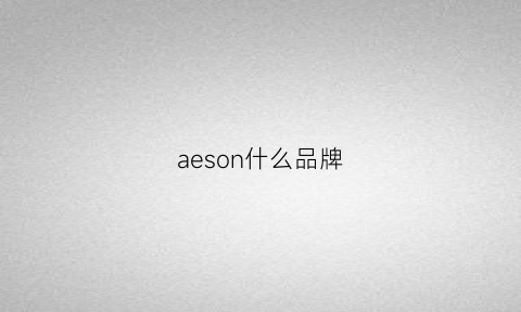 aeson什么品牌(aecom什么档次)