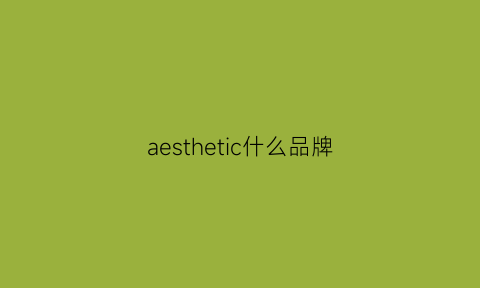 aesthetic什么品牌(aes是什么品牌)