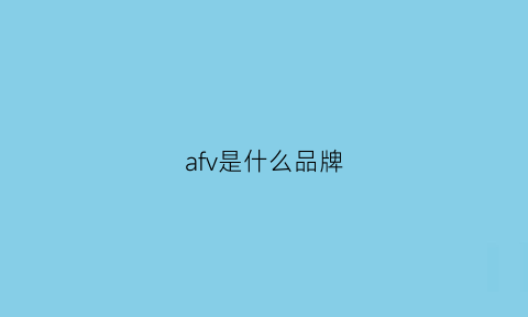 afv是什么品牌(afu是什么牌子)