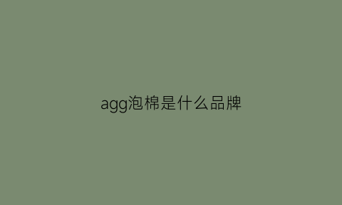 agg泡棉是什么品牌(poron泡棉是什么品牌)