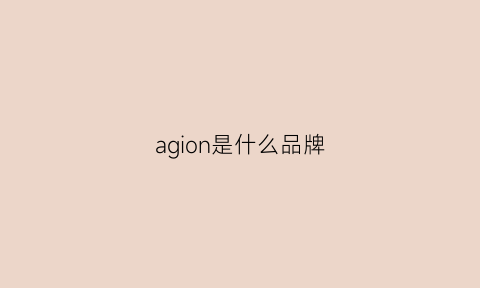 agion是什么品牌(agnese是什么牌子)