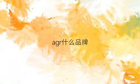 agr什么品牌(ag是品牌吗)