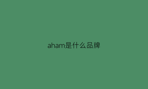 aham是什么品牌(asahi是什么品牌)