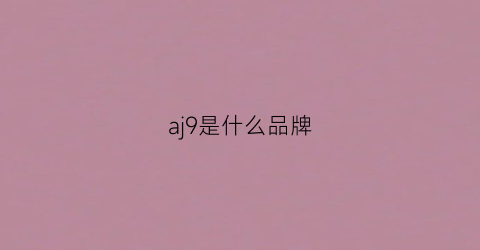 aj9是什么品牌(aj9db)