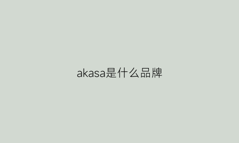 akasa是什么品牌(akarmy是什么牌子)