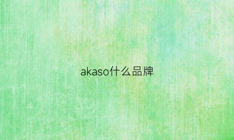 akaso什么品牌(akaso是哪里的品牌)