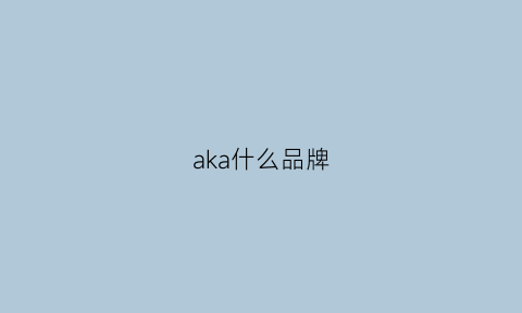 aka什么品牌(akoa是什么品牌)