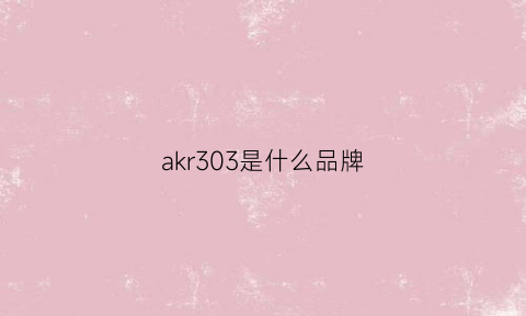 akr303是什么品牌(akr36)