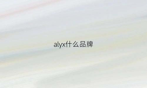 alyx什么品牌(aly是什么牌子)