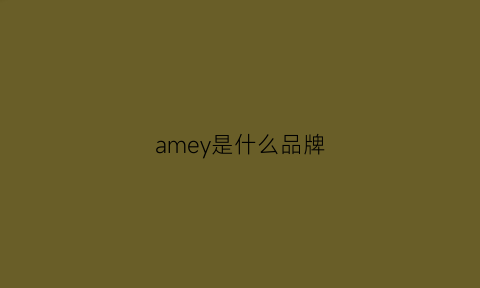 amey是什么品牌(ammy是什么牌子)