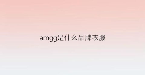 amgg是什么品牌衣服(amg是什么牌子的)