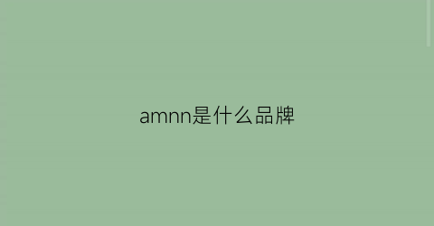 amnn是什么品牌(amnxnu什么品牌)