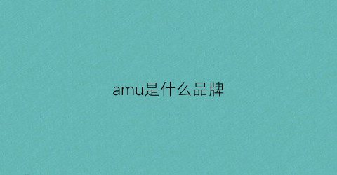 amu是什么品牌(ami是什么品牌)