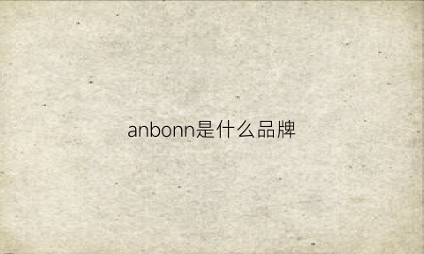 anbonn是什么品牌(ansnono是什么品牌)