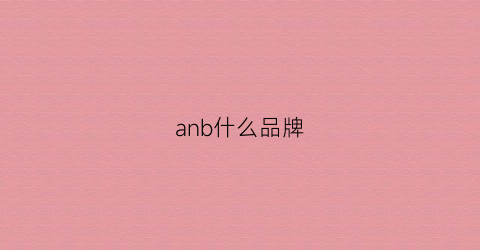 anb什么品牌(anbu是什么牌子)
