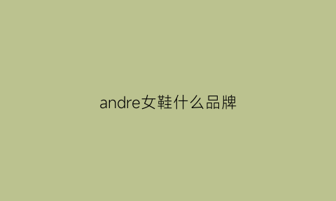 andre女鞋什么品牌(andi是什么牌子的鞋)