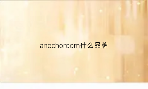 anechoroom什么品牌