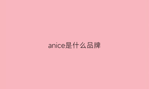 anice是什么品牌(ance是什么牌子)