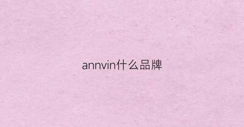 annvin什么品牌(annii是什么品牌)