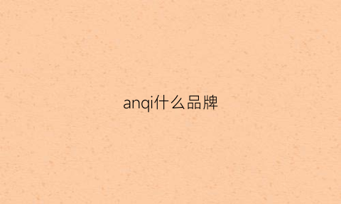 anqi什么品牌(anis品牌)