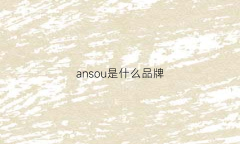 ansou是什么品牌(anu是什么牌子)