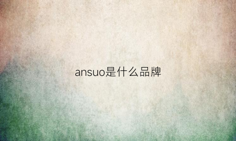 ansuo是什么品牌(ano是什么牌子)