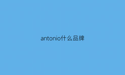 antonio什么品牌(antonymorato品牌什么档次)