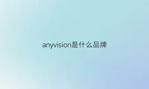 anyvision是什么品牌(any是什么牌子的衣服)