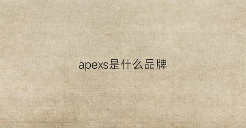 apexs是什么品牌(apex是什么牌子)