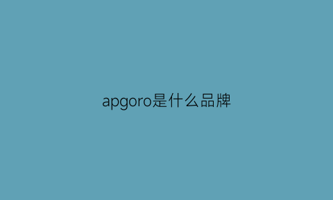 apgoro是什么品牌(apacer是什么牌子)